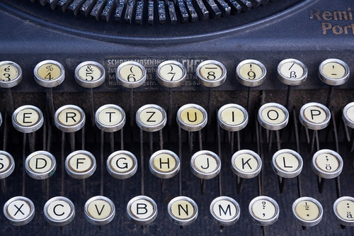 Tastatur einer Schreibmaschine.